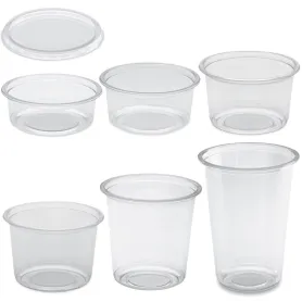 Pot rond transparent ou translucide