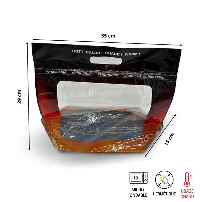 Sac poulet rôti zip poignée micro-ondable