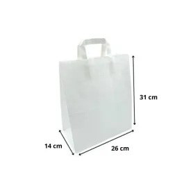 Sac cabas kraft blanchi poignées plates