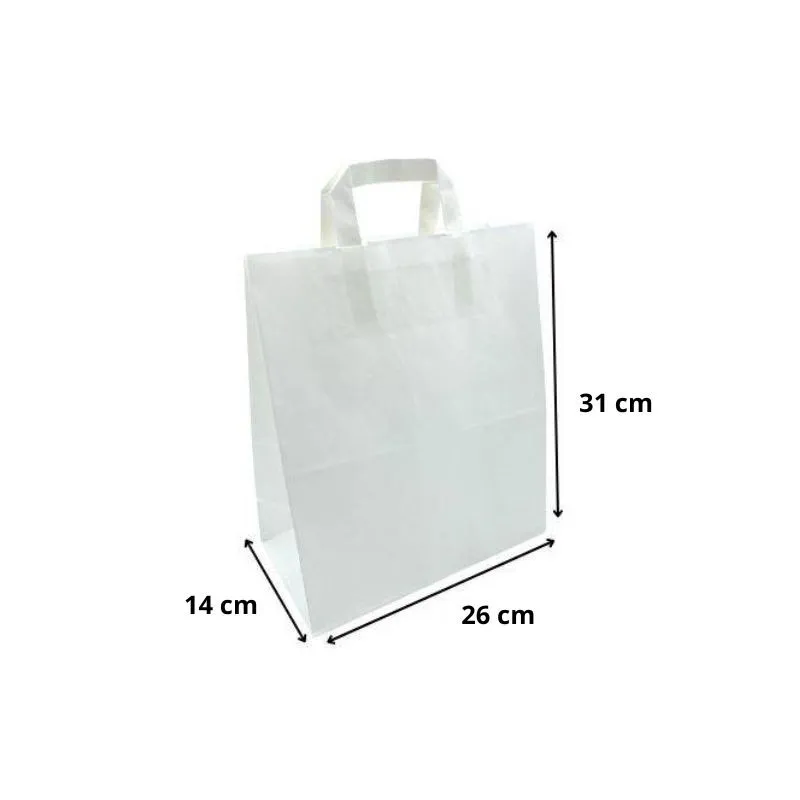 Sac cabas kraft blanchi poignées plates