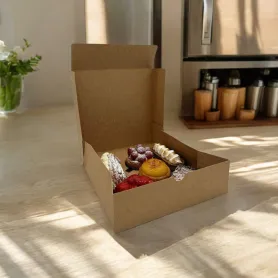 Boîte pâtissière kraft brun