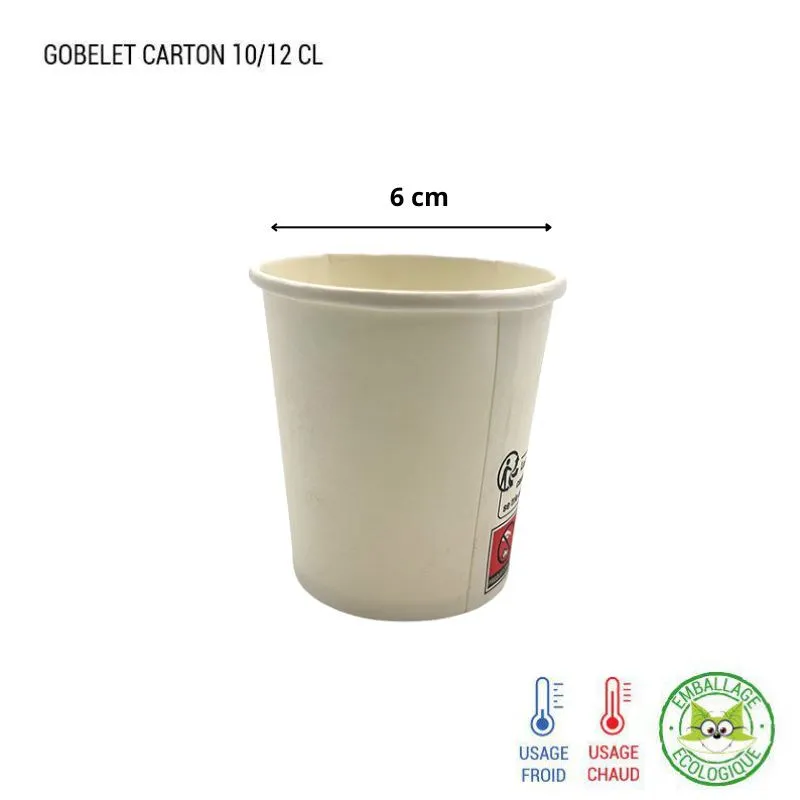 Gobelet carton brun/blanc