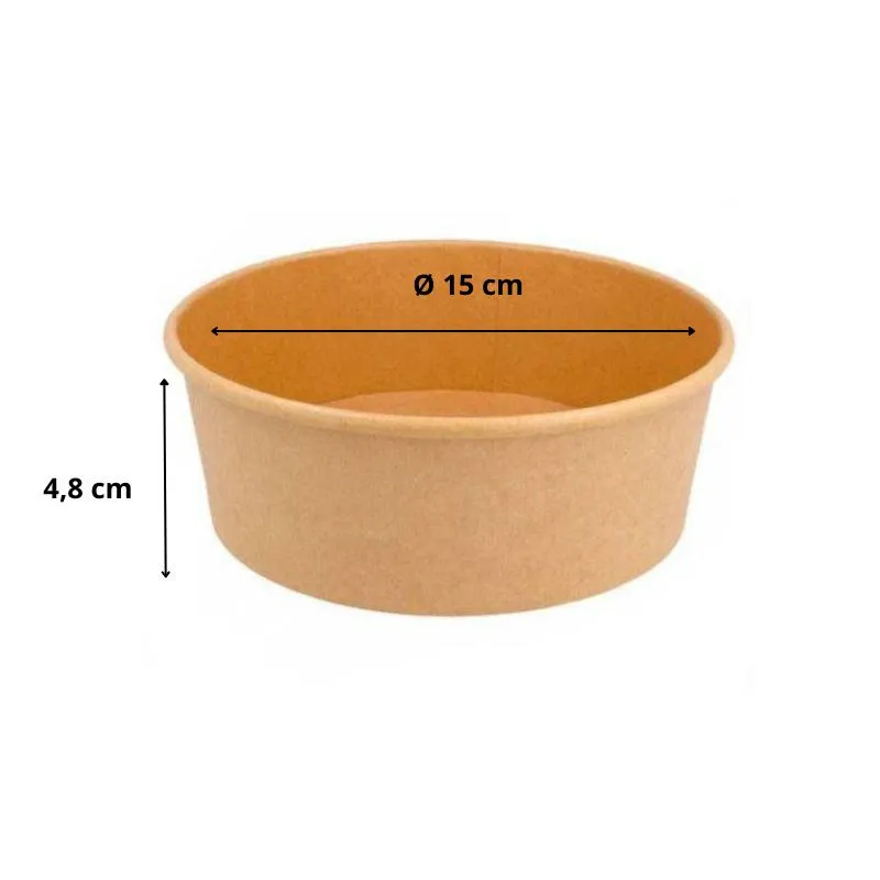 Boîte salade ronde kraft brun