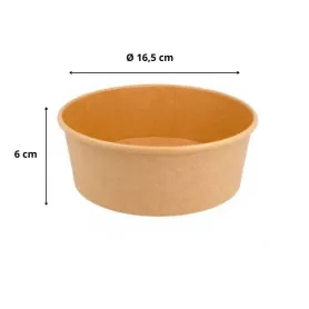 Boîte salade ronde kraft brun