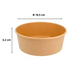 Boîte salade ronde kraft brun