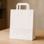 Sac cabas kraft blanchi poignées plates