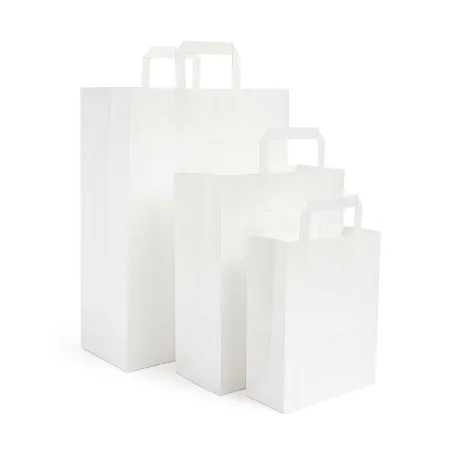 Sac cabas kraft blanchi poignées plates