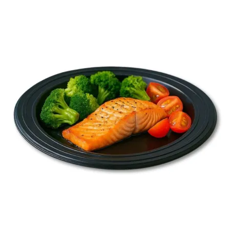 Assiette réutilisable noire