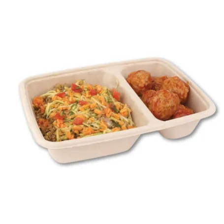 Barquette bagasse compartimentée