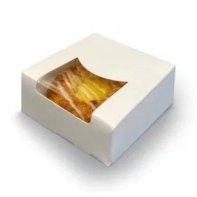 Boîte pâtissière blanche avec fenêtre