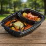 Barquette noire cookipack 2 compartiments + couvercle-3865