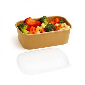 Barquette rectangulaire micro-ondable kraft brun