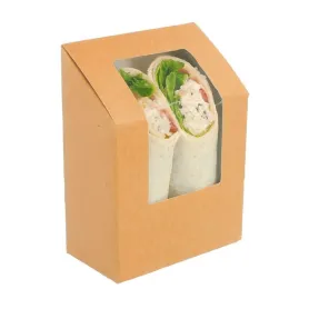 Boîte à wraps / tortillas kraft avec fenêtre
