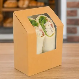 Boîte à wraps / tortillas kraft avec fenêtre
