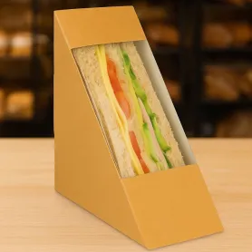 Coque sandwich triangle kraft avec fenêtre