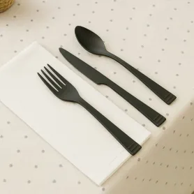 Couvert réutilisable noir