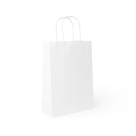 Sac cabas kraft blanc poignées torsadées