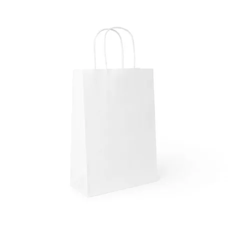 Sac cabas kraft blanc poignées torsadées