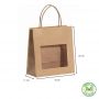 Sac cabas kraft brun fenêtre poignées torsadées-4052