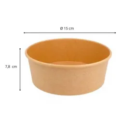 Boîte salade ronde kraft brun