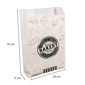 Sac croissant kraft blanchi imprimé