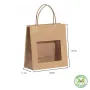 Sac cabas kraft brun fenêtre poignées torsadées-4195