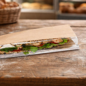 Sac sandwich kraft brun ingraissable fenêtre décalée