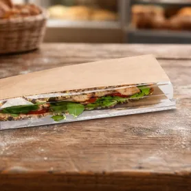 Sac sandwich kraft brun ingraissable fenêtre décalée