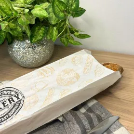 Sac baguette kraft blanchi imprimé