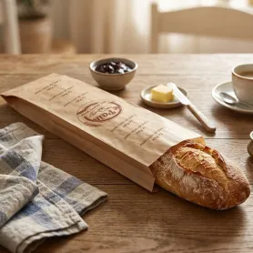 Sac à pain tranché  kraft brun imprimé