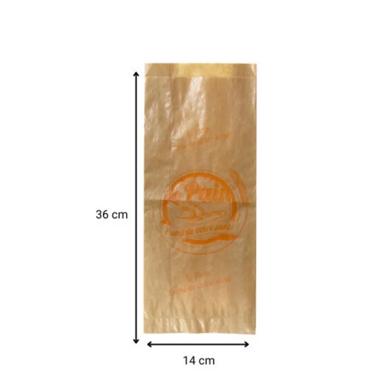 Sac à pain tranché  kraft brun imprimé