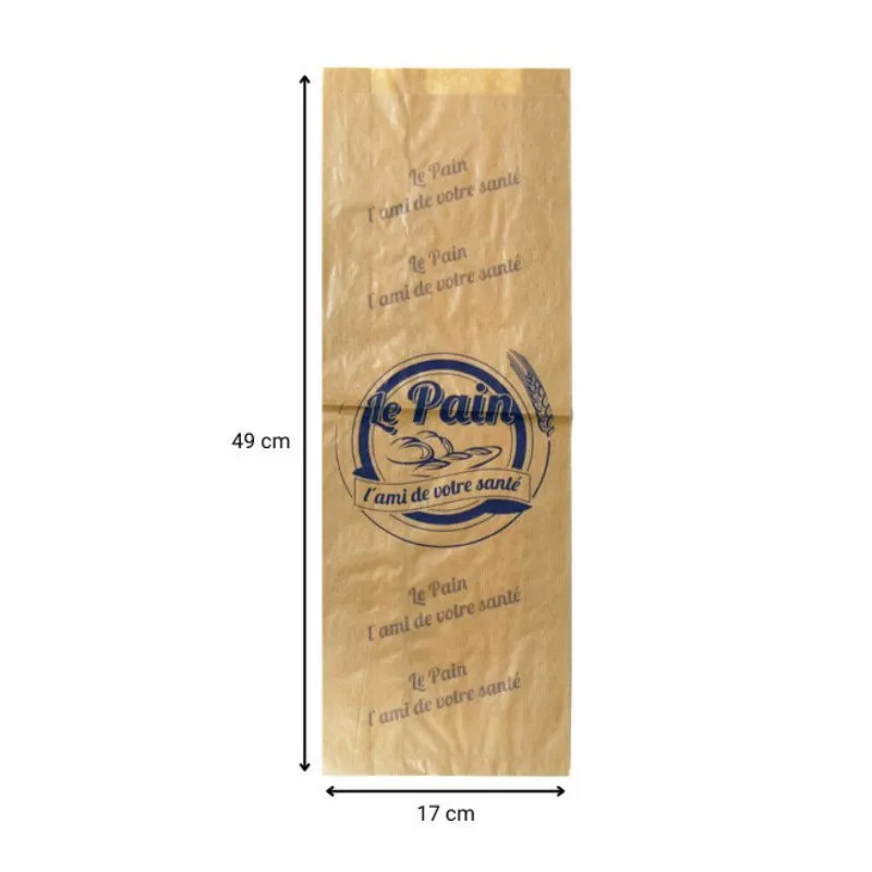 Sac à pain tranché  kraft brun imprimé