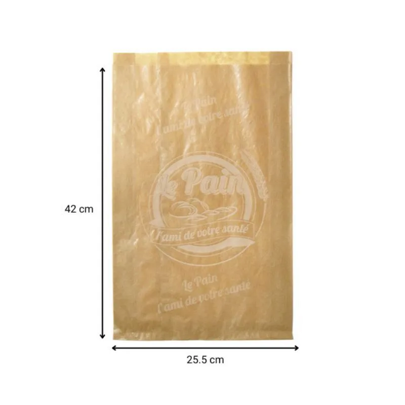 Sac à pain tranché  kraft brun imprimé