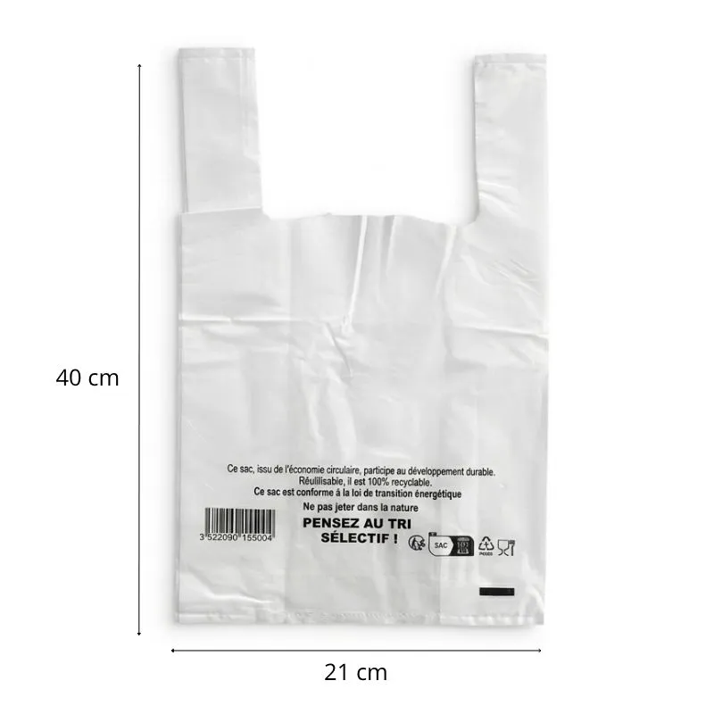 Sac bretelle blanc 50µ