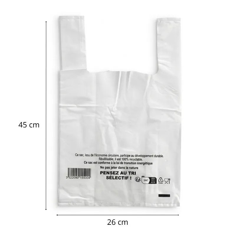 Sac bretelle blanc 50µ