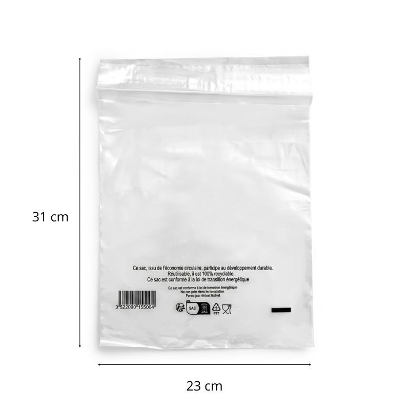 Sac liassé PEBD transparent