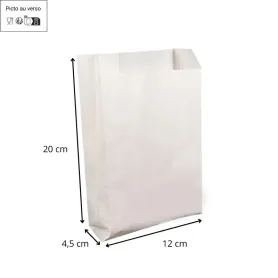 Sac croissant kraft blanchi imprimé